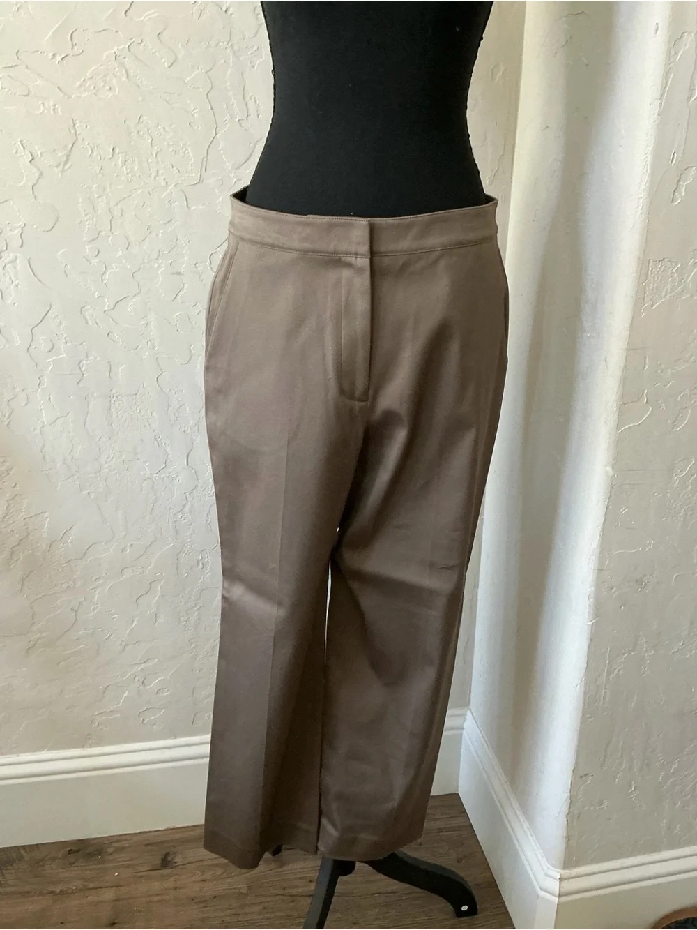 St. John Taupe Straight-Leg Chinos